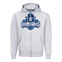 Heather Grey milwaukee admirals Zipper Hoodie - lanVoArt