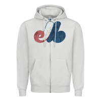 Dove Grey montreal expos Zipper Hoodie - lanVoArt
