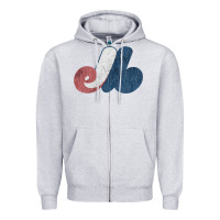 Heather Grey montreal expos Zipper Hoodie - lanVoArt