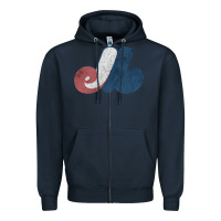 Navy montreal expos Zipper Hoodie - lanVoArt