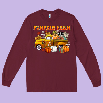 Pumpkin Farm Long Sleeve Tee Designed By Cowgirlartshop