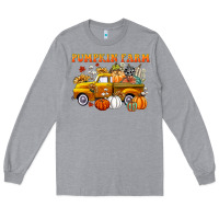 Heather Grey pumpkin farm Long Sleeve Tee - CowGirlArtShop