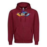 Burgundy se bikes bmx bicycle on fire sport blue red Zipper Hoodie - lanVoArt