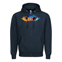 Navy se bikes bmx bicycle on fire sport blue red Zipper Hoodie - lanVoArt