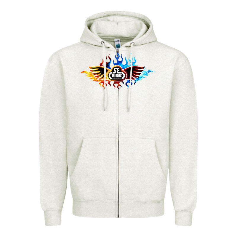 Se Bikes Bmx Bicycle On Fire Sport Blue Red Zipper Hoodie by lanVoArt | Teevron