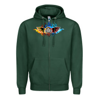 Sports Green se bikes bmx bicycle on fire sport blue red Zipper Hoodie - lanVoArt