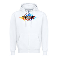 White se bikes bmx bicycle on fire sport blue red Zipper Hoodie - lanVoArt