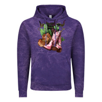 Cloud Purple Cowgirl boots hat horns cactus Vintage Hoodie - HowdyJamesFarm