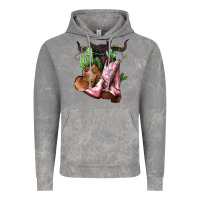 Cloud Rock Cowgirl boots hat horns cactus Vintage Hoodie - HowdyJamesFarm
