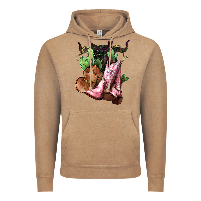Cowgirl Boots Hat Horns Cactus Vintage Hoodie by HowdyJamesFarm | Teevron