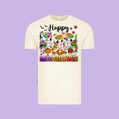 Happy Hallothanksmas Unicorns Vintage Tee Designed By Texasbilliewilder