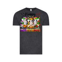 Vintage Black happy hallothanksmas unicorns Vintage Tee - texasbilliewilder