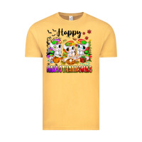 Vintage Mustard happy hallothanksmas unicorns Vintage Tee - texasbilliewilder