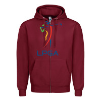 Burgundy lpga Zipper Hoodie - lanVoArt