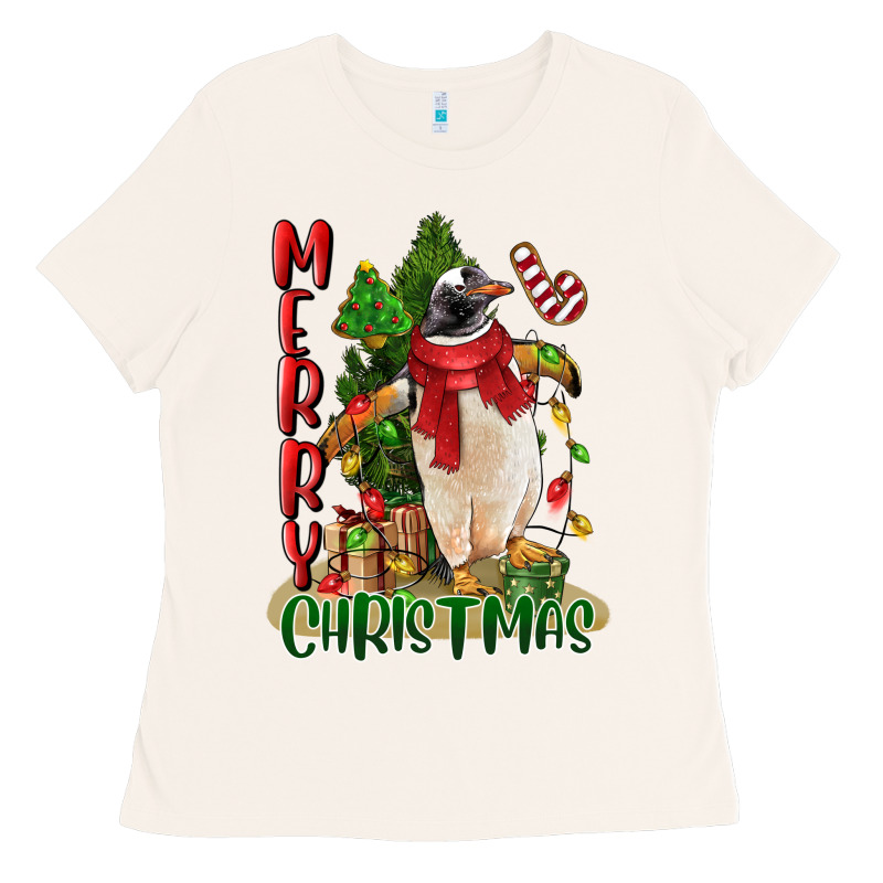 Merry Christmas Penguin Ladies Tee by LillyAllenDesigns | Teevron