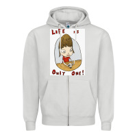 Dove Grey life is only one Zipper Hoodie - lanVoArt