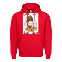 Red life is only one Zipper Hoodie - lanVoArt