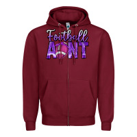Burgundy football aunt Zipper Hoodie - CowhideDigitalArt