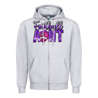 Heather Grey football aunt Zipper Hoodie - CowhideDigitalArt