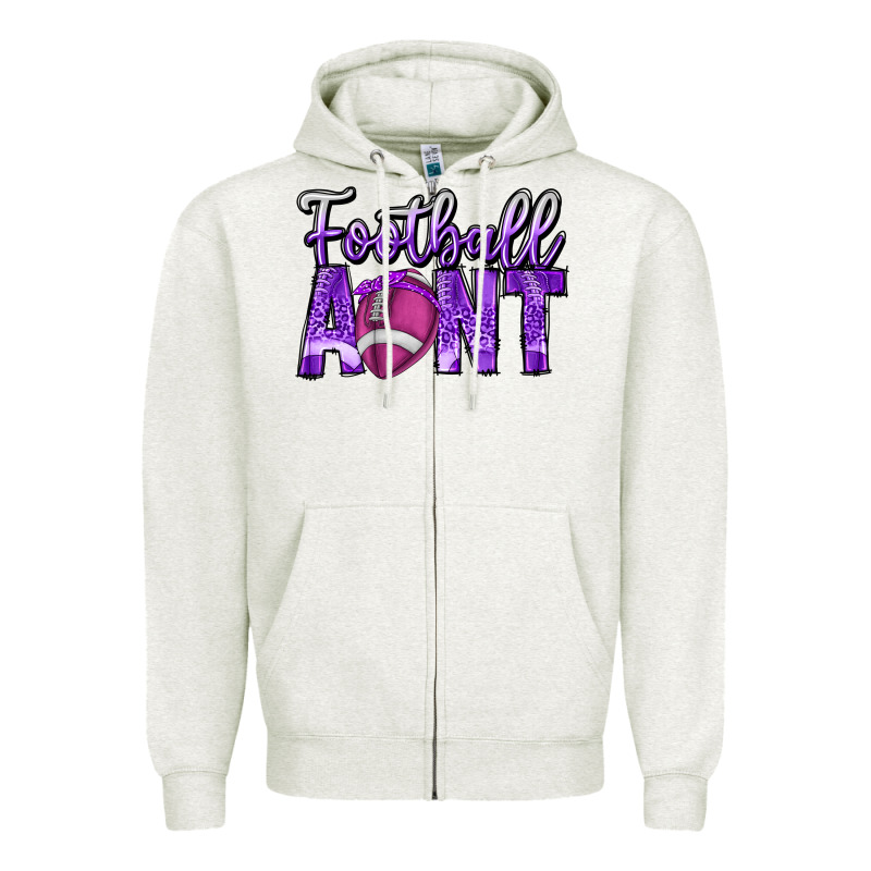 Football Aunt Zipper Hoodie by CowhideDigitalArt | Teevron