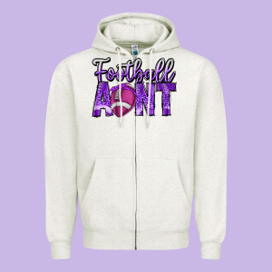 Football Aunt Zipper Hoodie Designed By Cowhidedigitalart