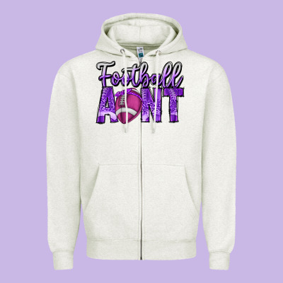 Football Aunt Zipper Hoodie Designed By Cowhidedigitalart