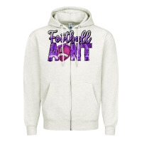 Oatmeal Heather football aunt Zipper Hoodie - CowhideDigitalArt