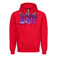 Red football aunt Zipper Hoodie - CowhideDigitalArt