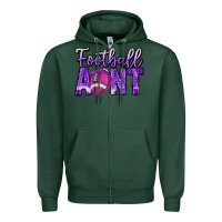 Sports Green football aunt Zipper Hoodie - CowhideDigitalArt