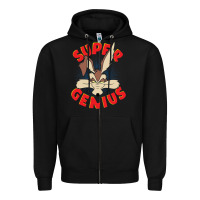 Black coyote super genius  1 Zipper Hoodie - lanVoArt