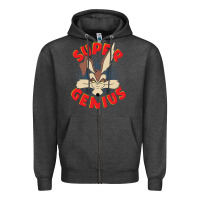 Charcoal Heather coyote super genius  1 Zipper Hoodie - lanVoArt