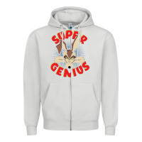 Dove Grey coyote super genius  1 Zipper Hoodie - lanVoArt