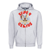 Heather Grey coyote super genius  1 Zipper Hoodie - lanVoArt