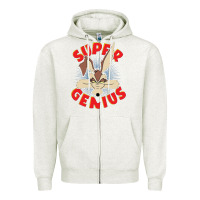 Oatmeal Heather coyote super genius  1 Zipper Hoodie - lanVoArt