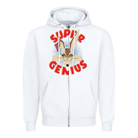 White coyote super genius  1 Zipper Hoodie - lanVoArt