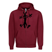 Burgundy coyote's hole 2 Zipper Hoodie - lanVoArt
