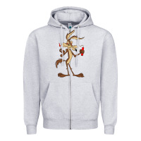 Heather Grey danger coyote's hole Zipper Hoodie - lanVoArt