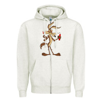 Oatmeal Heather danger coyote's hole Zipper Hoodie - lanVoArt