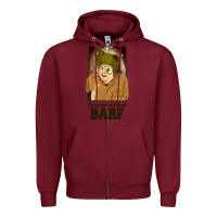 Burgundy spaceballs   barf Zipper Hoodie - lanVoArt