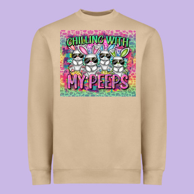 Chilling With My Peeps Heavyweight Sweatshirt Designed By Fadigitalartstudio