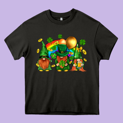 St. Patricks  Gnomies With Rainbow Heavy Core Tee Designed By Bundleandbundleshop