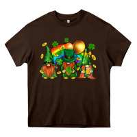 Chocolate Brown st. patricks  gnomies with rainbow Heavy Core Tee - BundleAndBundleShop