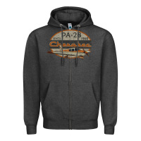 Charcoal Heather piper cherokee pa 28 retro vintage design Zipper Hoodie - lanVoArt