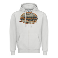 Dove Grey piper cherokee pa 28 retro vintage design Zipper Hoodie - lanVoArt