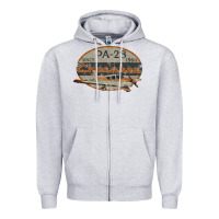 Heather Grey piper cherokee pa 28 retro vintage design Zipper Hoodie - lanVoArt