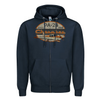 Navy piper cherokee pa 28 retro vintage design Zipper Hoodie - lanVoArt