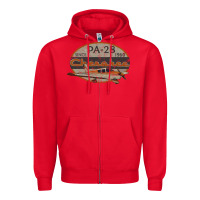 Red piper cherokee pa 28 retro vintage design Zipper Hoodie - lanVoArt