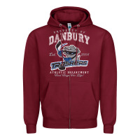 Burgundy property of danbury trashers Zipper Hoodie - lanVoArt