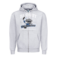 Heather Grey property of danbury trashers Zipper Hoodie - lanVoArt
