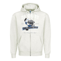 Oatmeal Heather property of danbury trashers Zipper Hoodie - lanVoArt